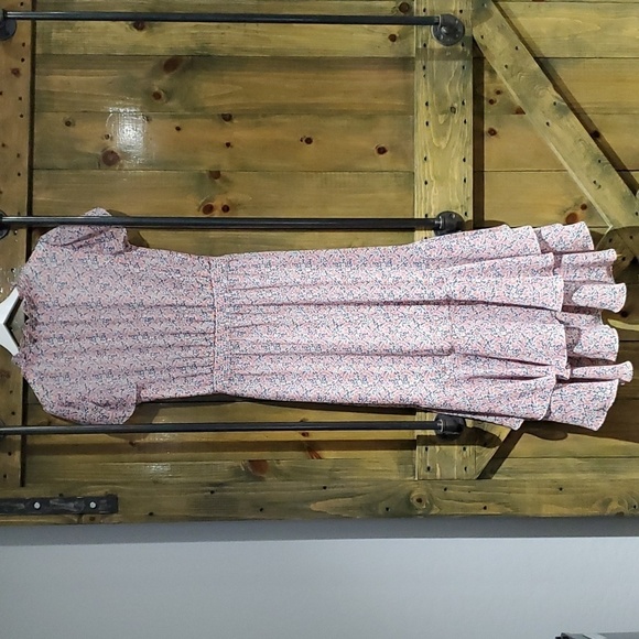 1. STATE FLORAL PINK BLUE DRESS FOREST FAIRY COTTAGE PRAIRIE ANGEL ROMANTIC - Picture 12 of 12